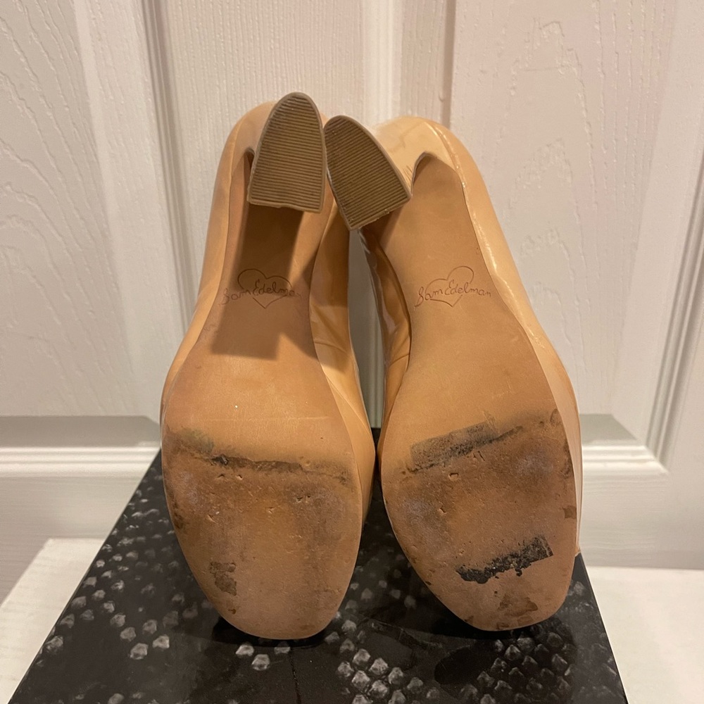Vintage Sam Edelman Platform Peep Toe Platform Shoes Tacoma Blush - Picture 5 of 6